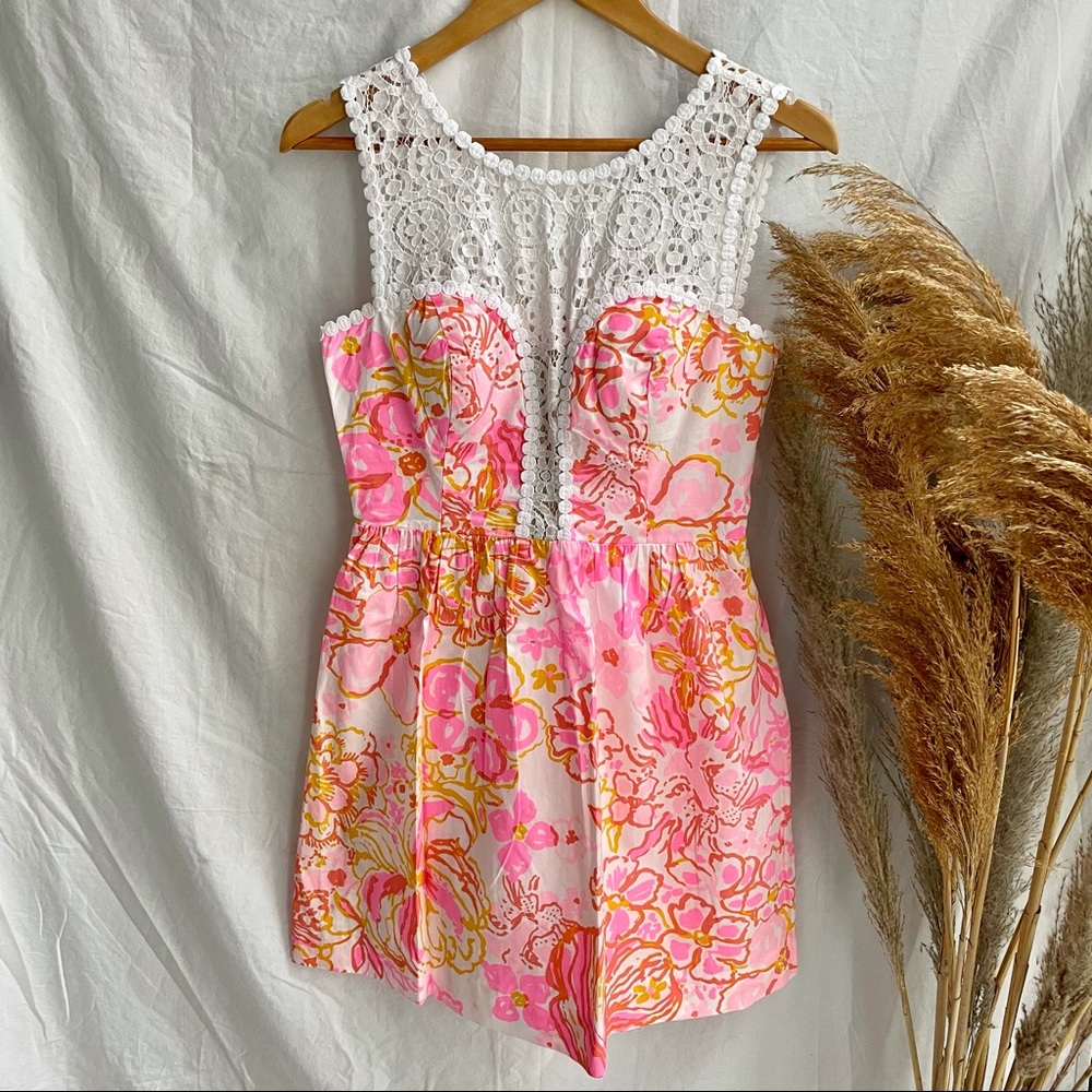 LILLY PULITZER || Raegan Fit and Flare Dress Pink Floral